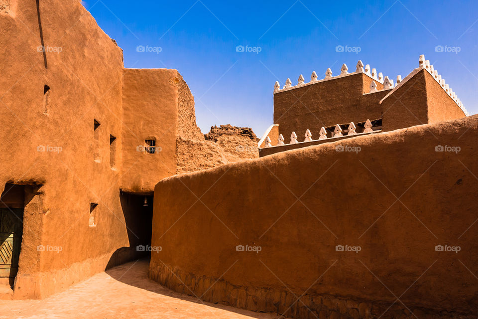 The traditional mud brick architecture of Saudi Arabia
