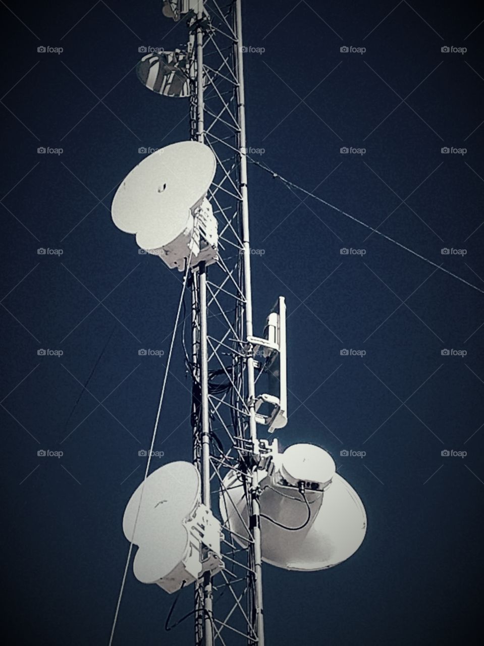 communications towers with radios