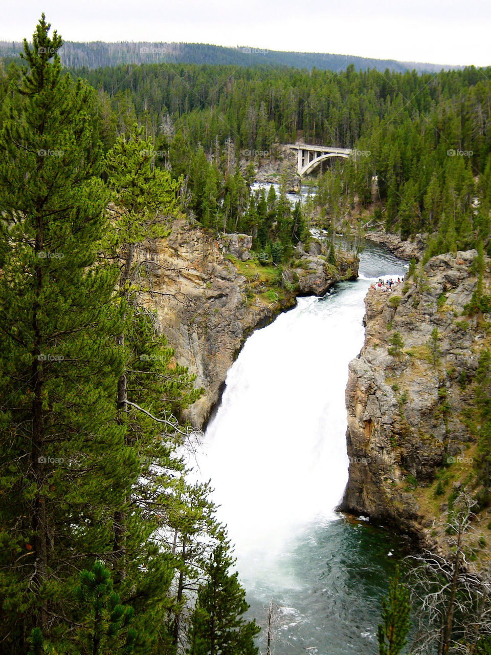 waterfall yellowstone wyoming by refocusphoto