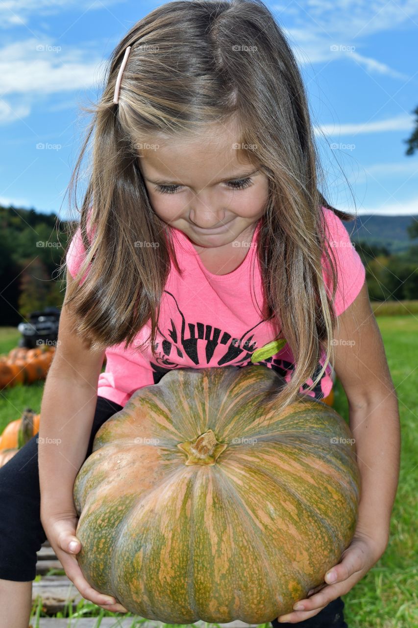 picking out Pumpkins from the patch