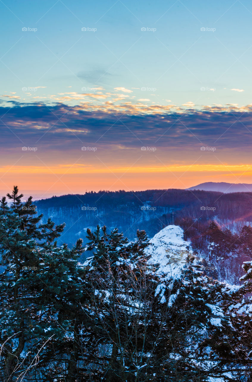 Nature landscape during sunset