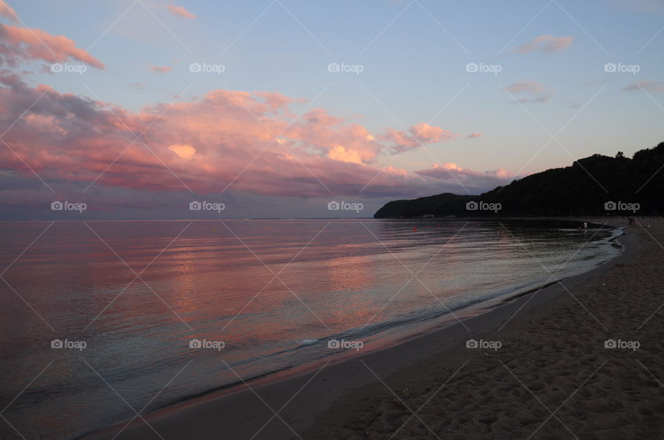 the Baltic sea pink sunset