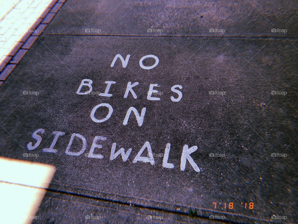 No Bikes On Sidewalk