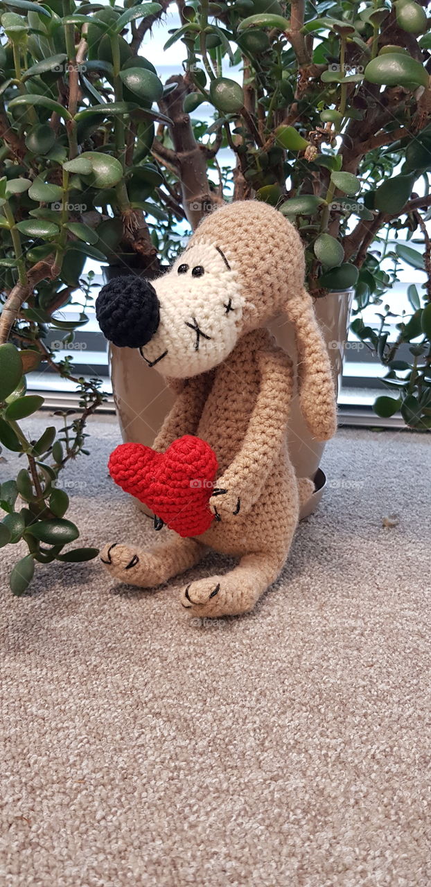 Amigurumi crochet dog