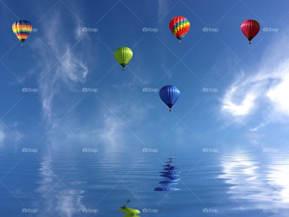 Hot air balloon reflections