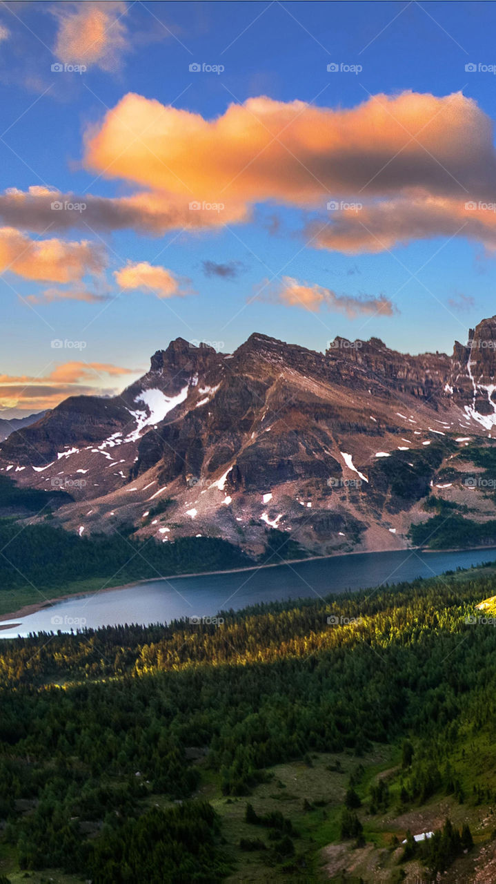 Glorious mountain watching the glorious lake