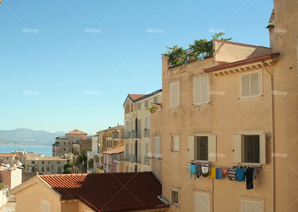 View on town buildings in beatiful seatown.