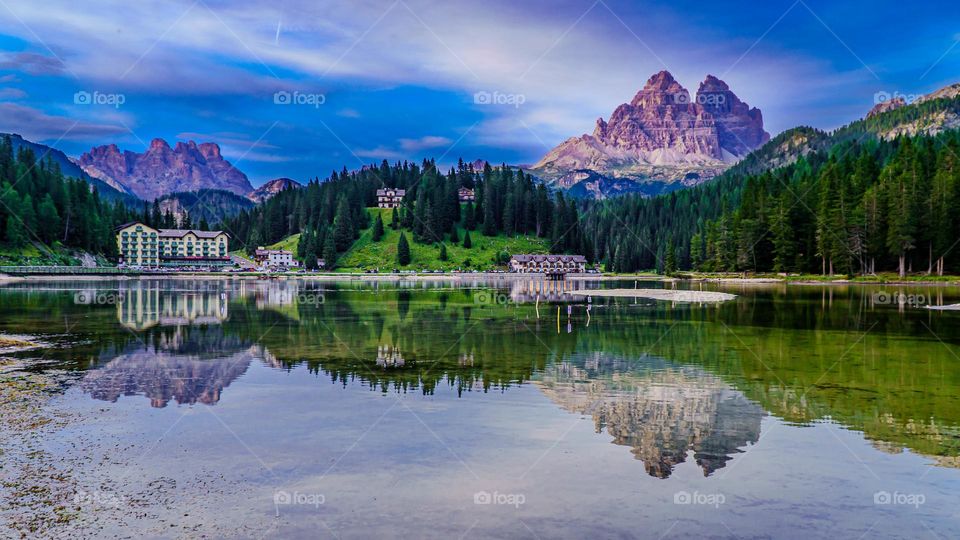 Reflections on Grandeur - The beautiful reflection of the Dolomites in Lake Misurina.