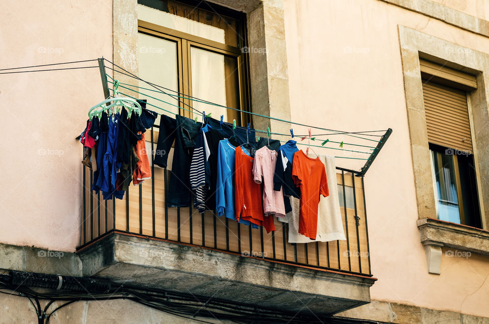 The colorful laundry in Barcelona, Spain