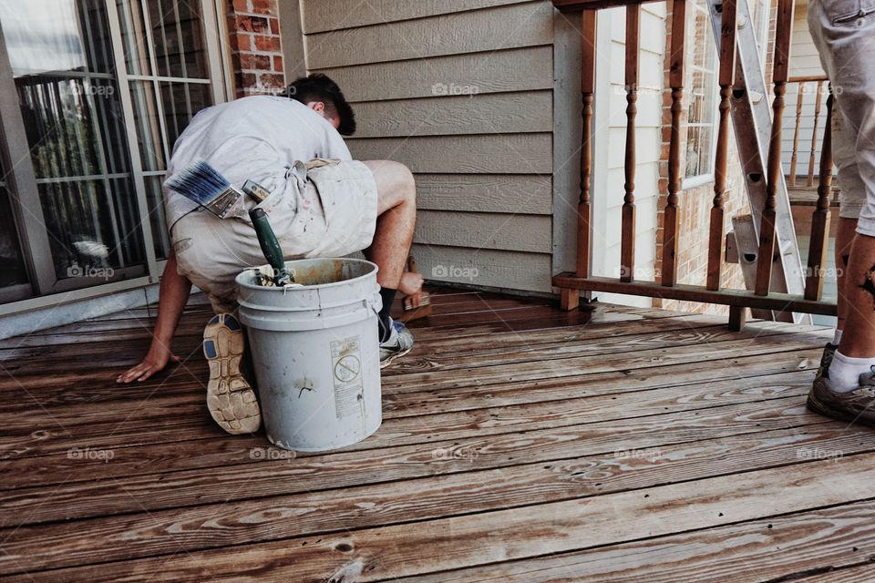 Staining the Deck