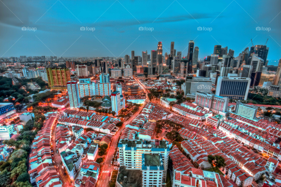 singapore asia dusk skyscrapers by paulcowell