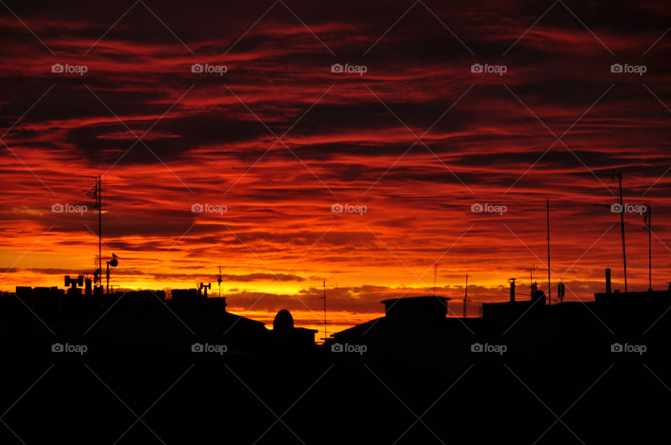 Sunset, Dawn, Silhouette, Sky, Evening