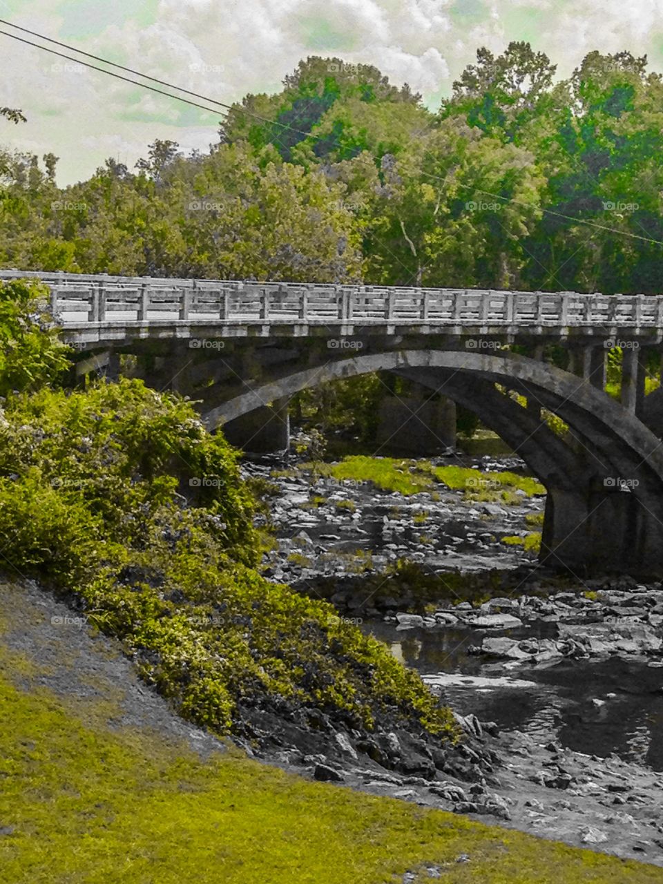 Old bridge over Smith river dam