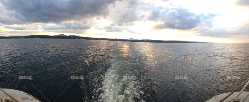 Ferry Wake on Lake Champlain