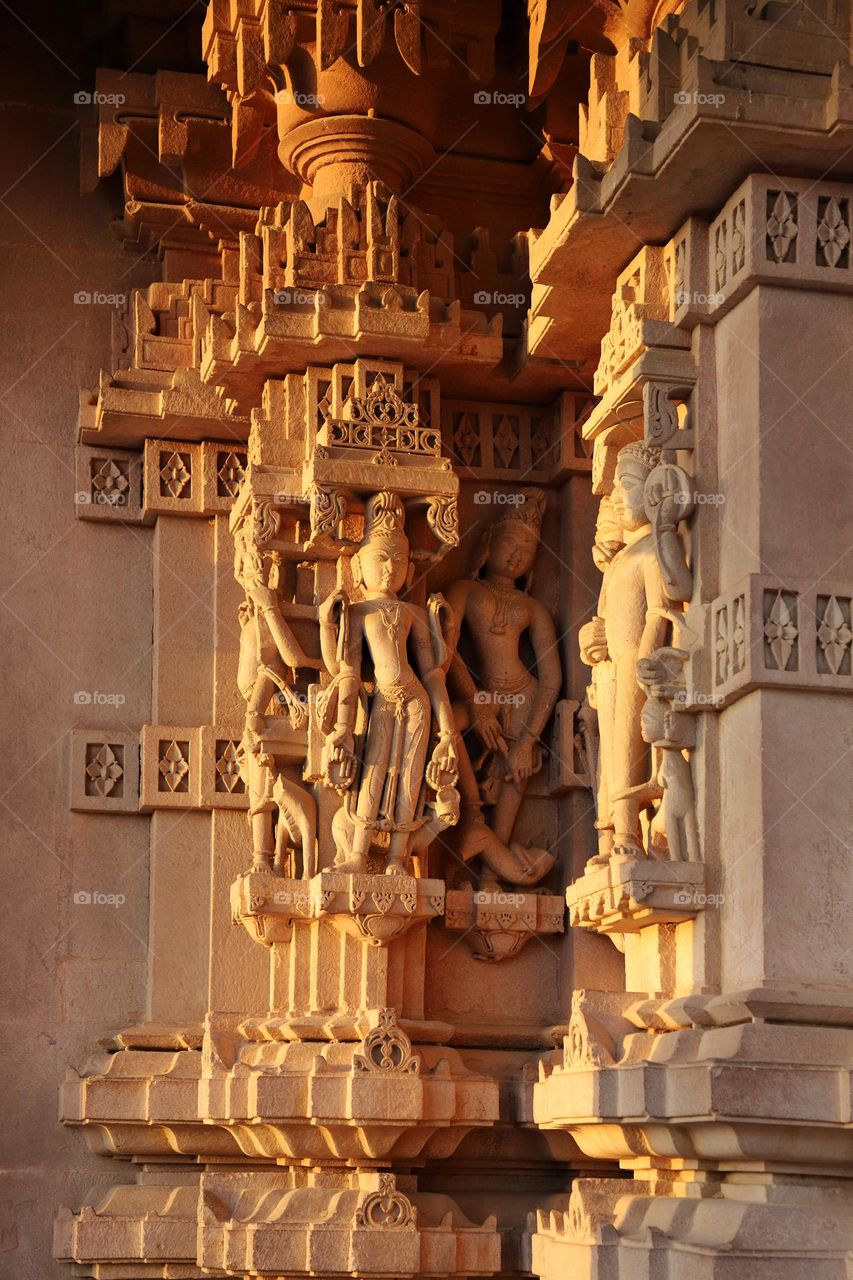 architectural sculptures, on a building