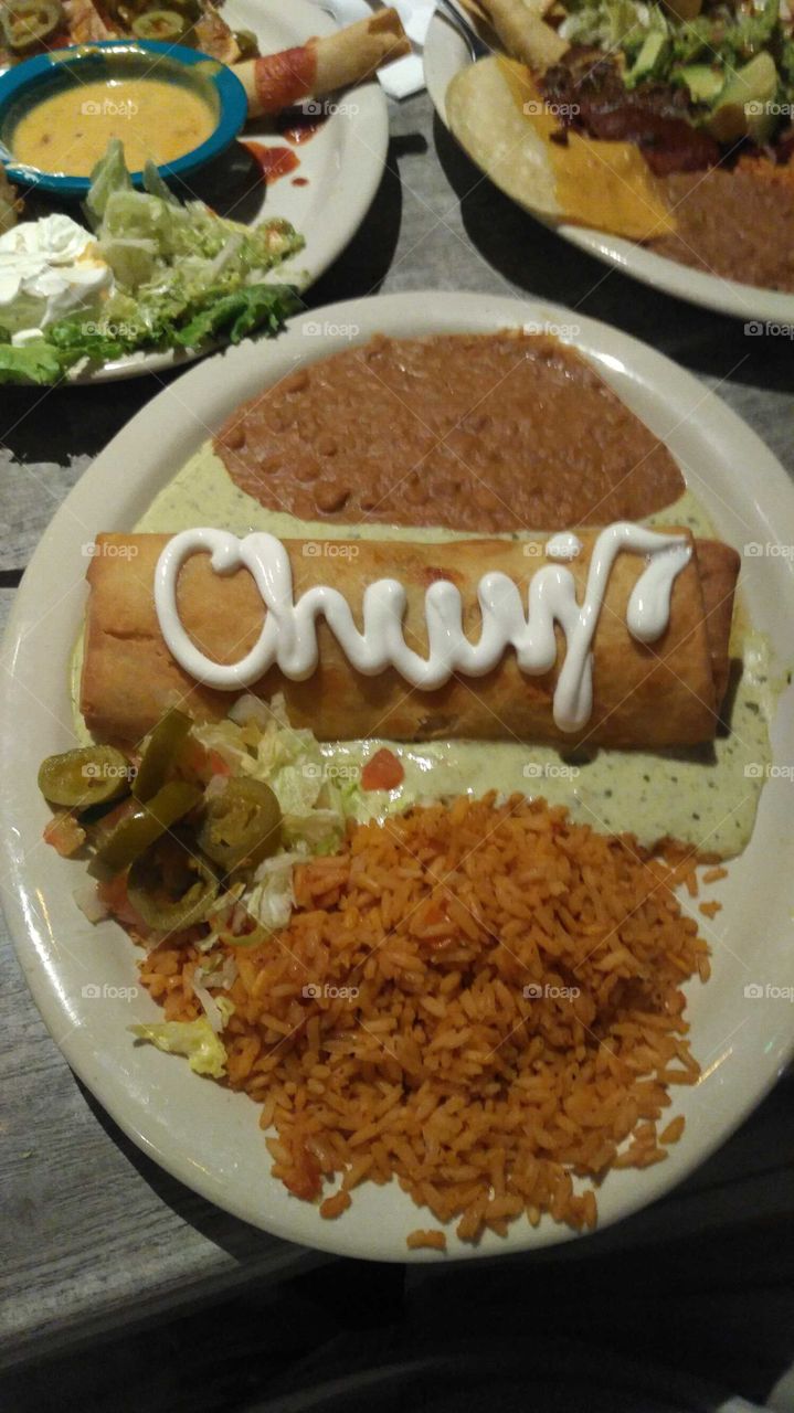 burrito at chuys Mexican restaurant