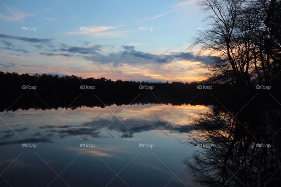 sky nature tree sunset by ipixxiqi