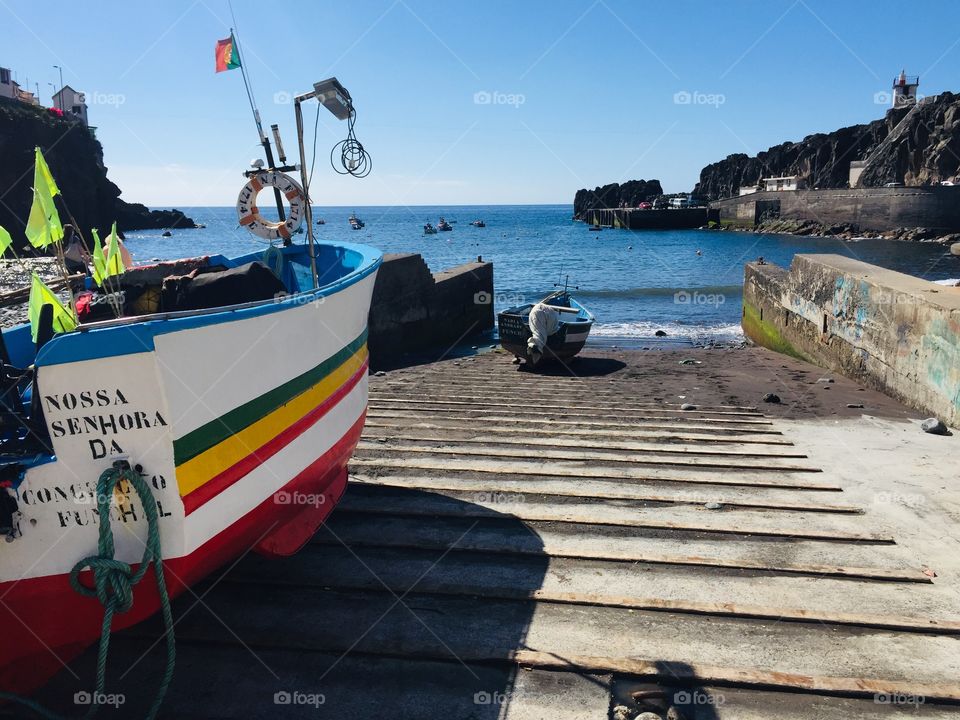 Fishing village Madeira boat