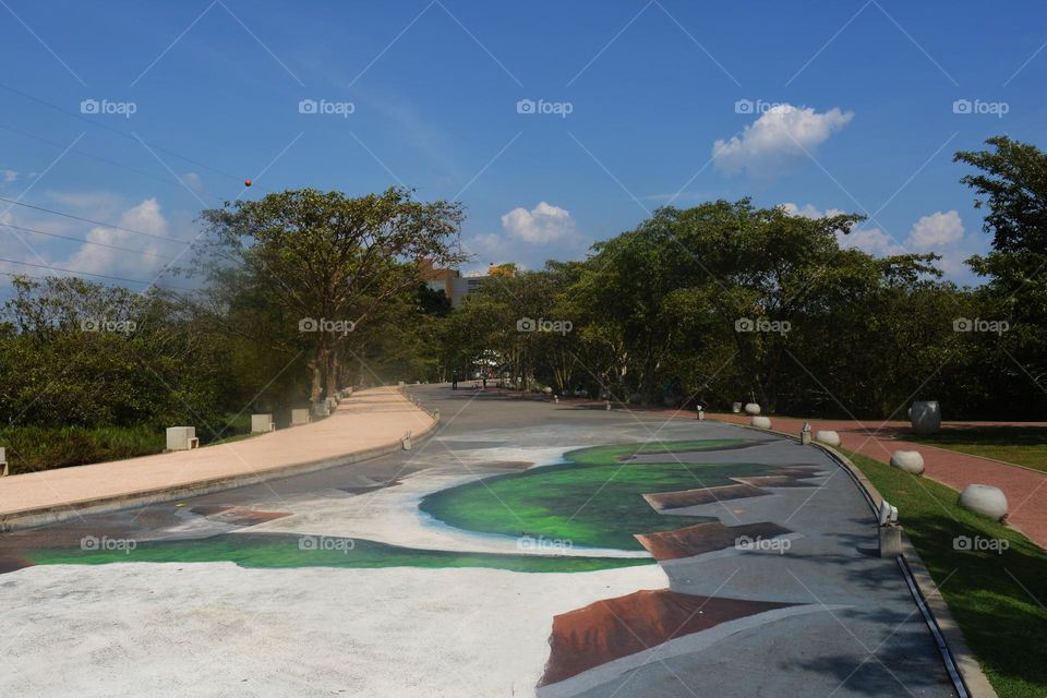 park road 3d art in battaramulla near water edge..