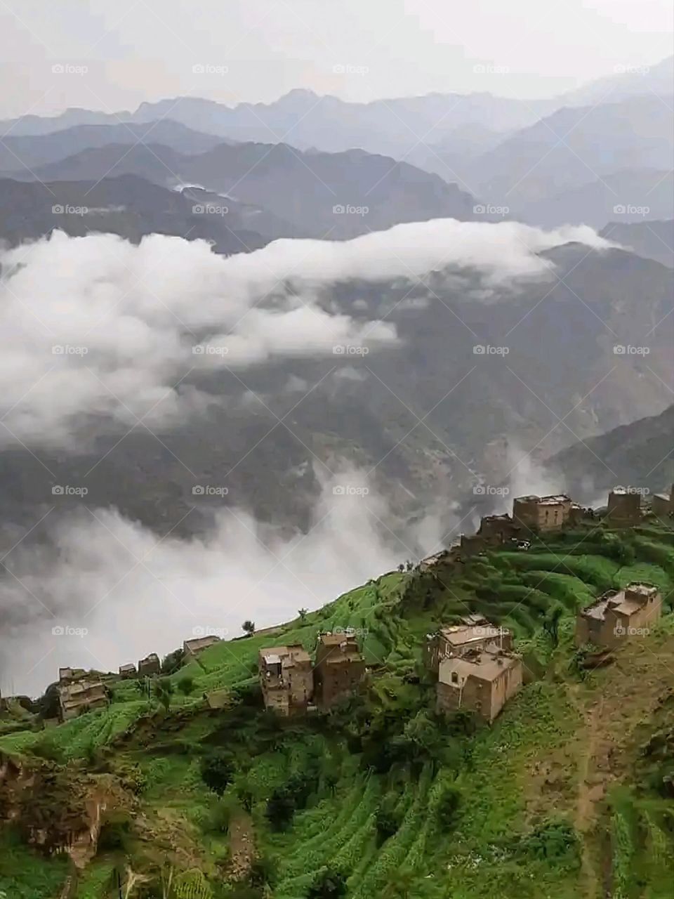 Glory be to God, the magnificent and picturesque view and the natural green trees are a view that is nothing more wonderful than it