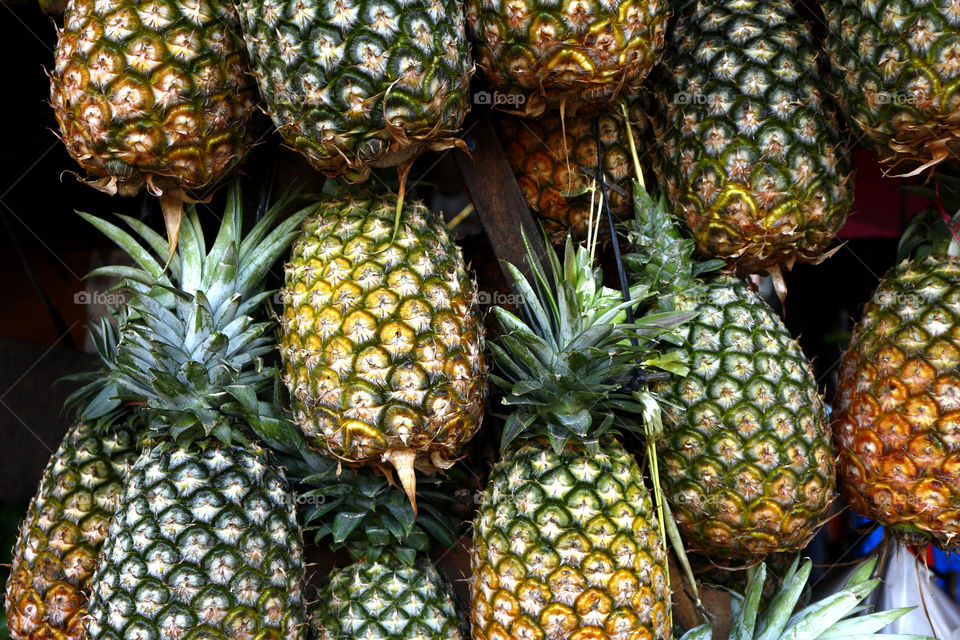 fresh ripe pineapples