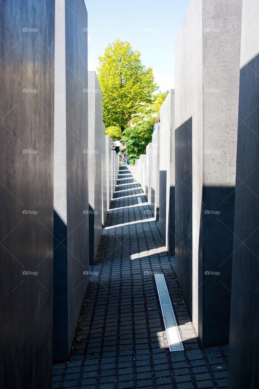 View of Holocaust memorial, Berlin