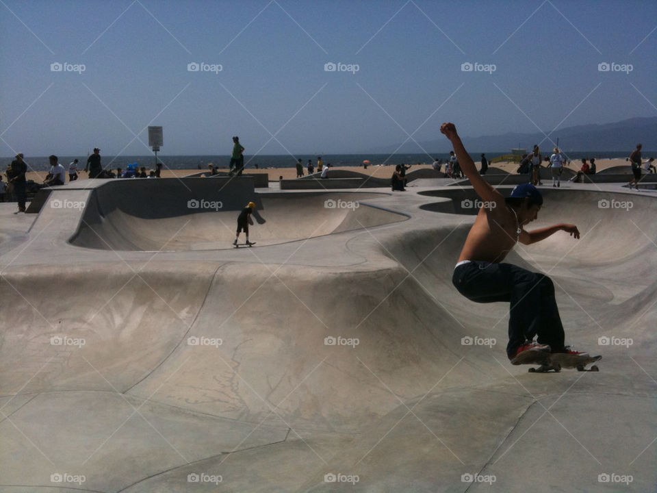 beach concrete skateboard california by blueline29