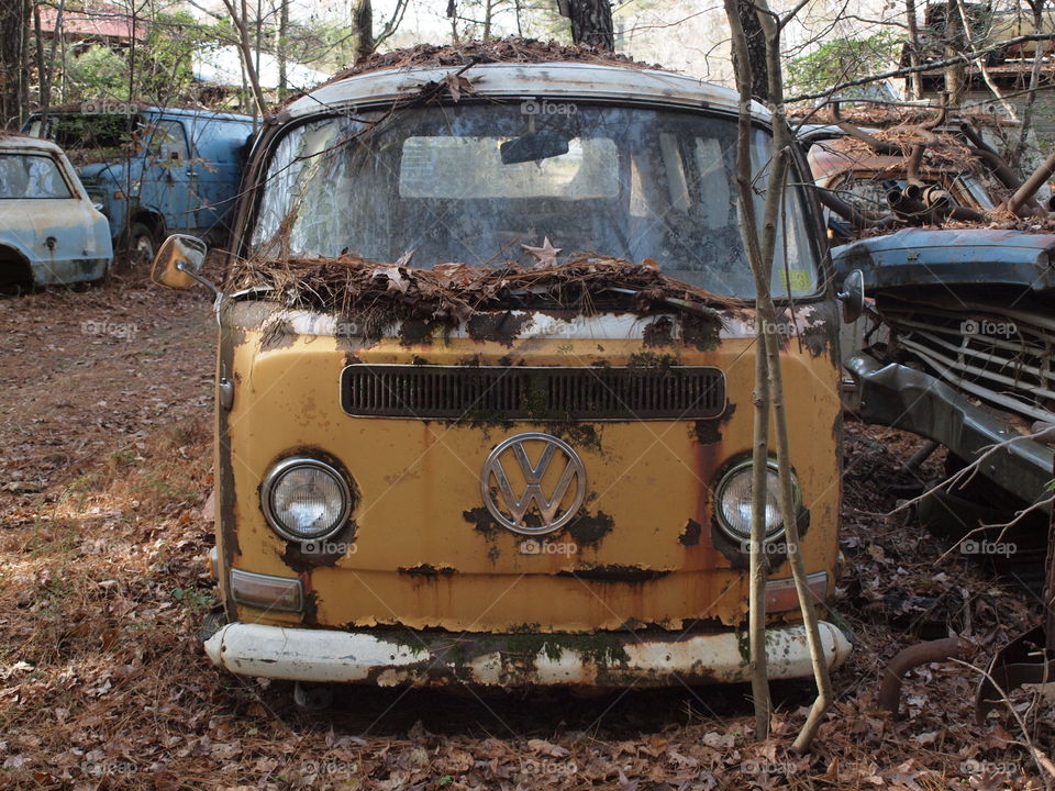 VW Van in Junkyard 