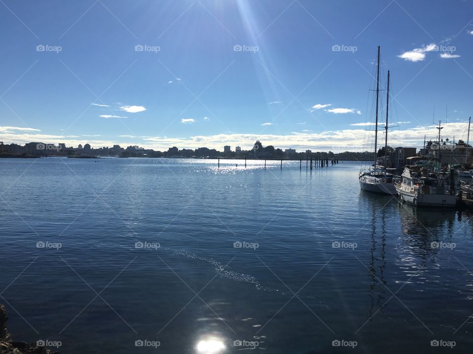 View of boat in harbour