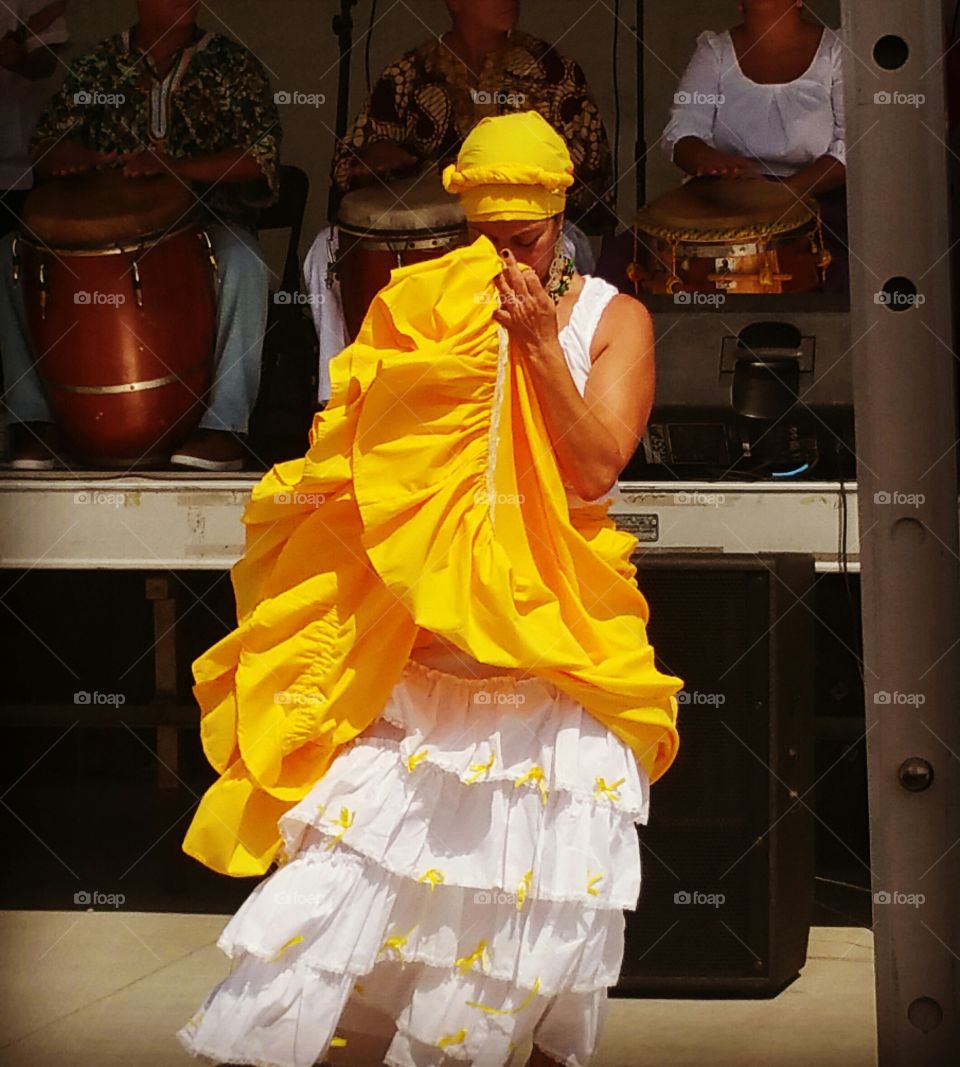 dancer in a yellow dress