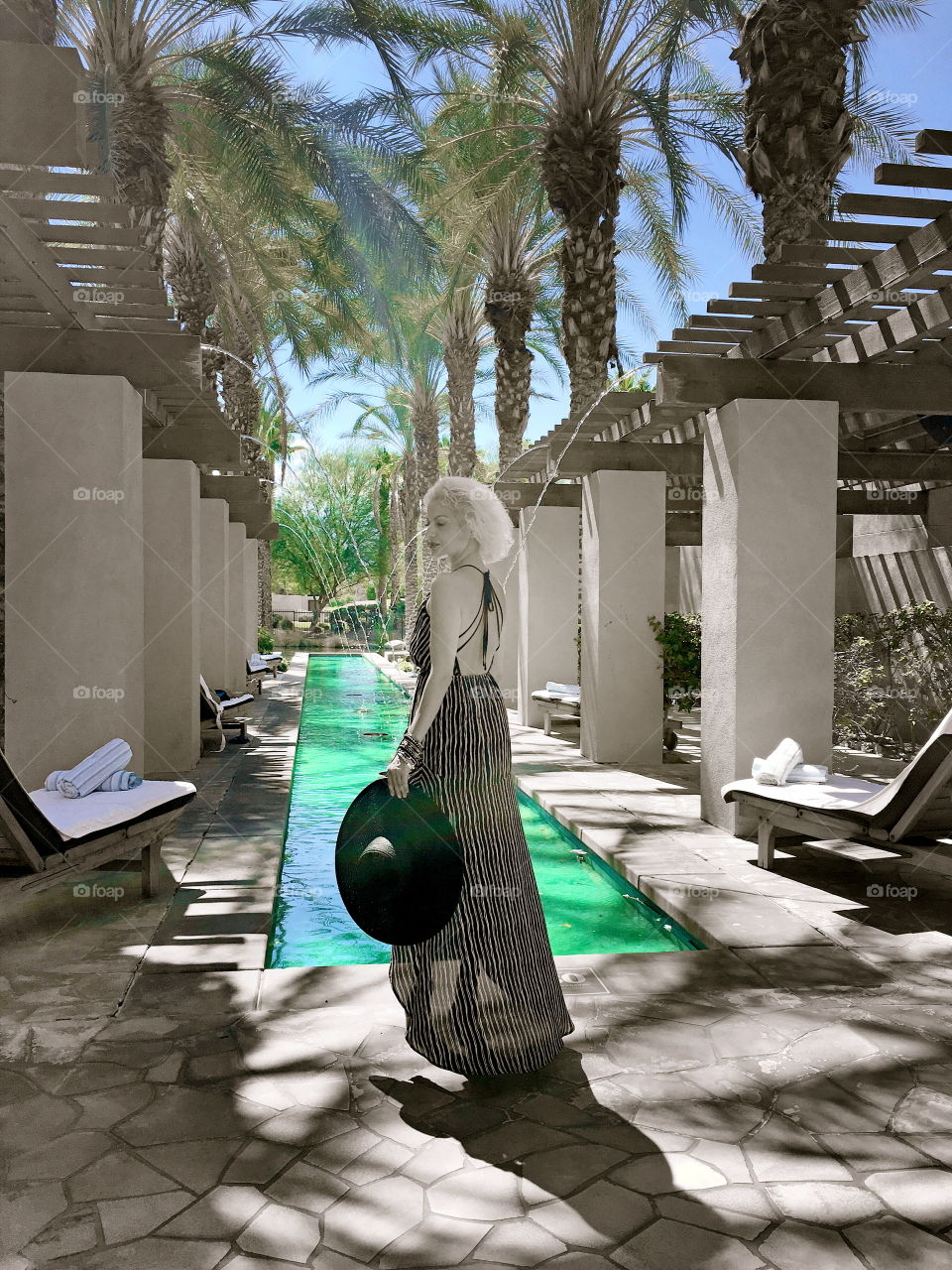 Woman standing in resort