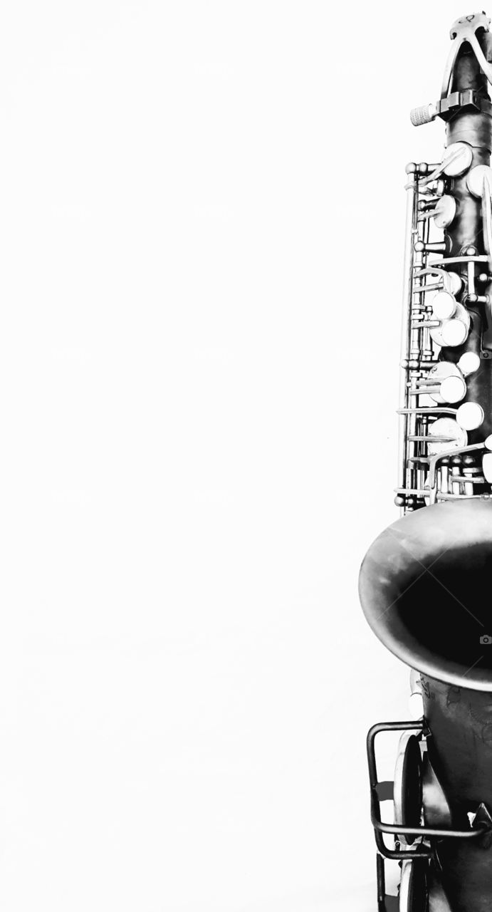 Alto saxophone black and white