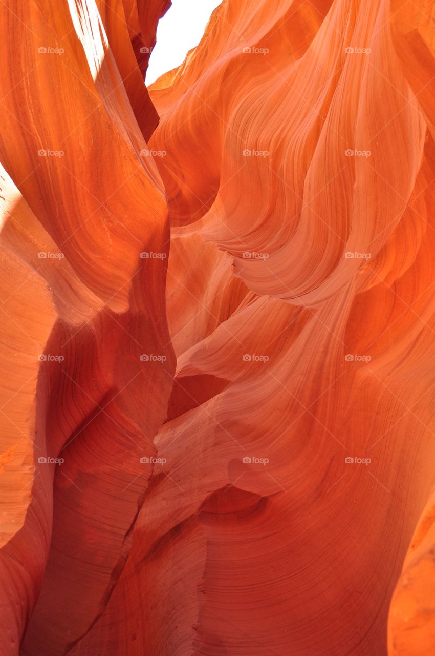 Low angle view of antelope canyon