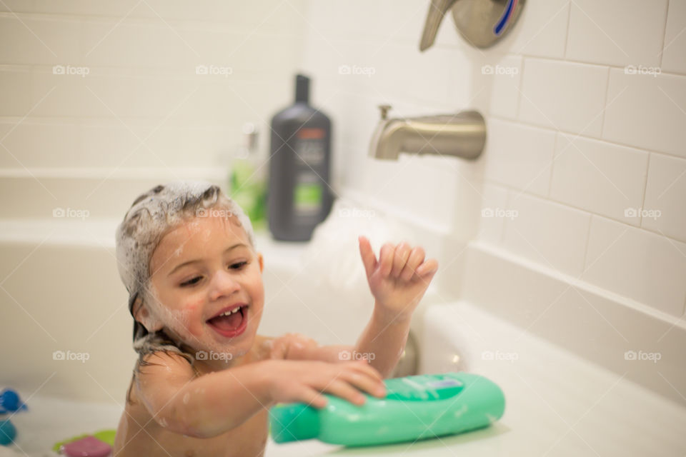 toddler bath time