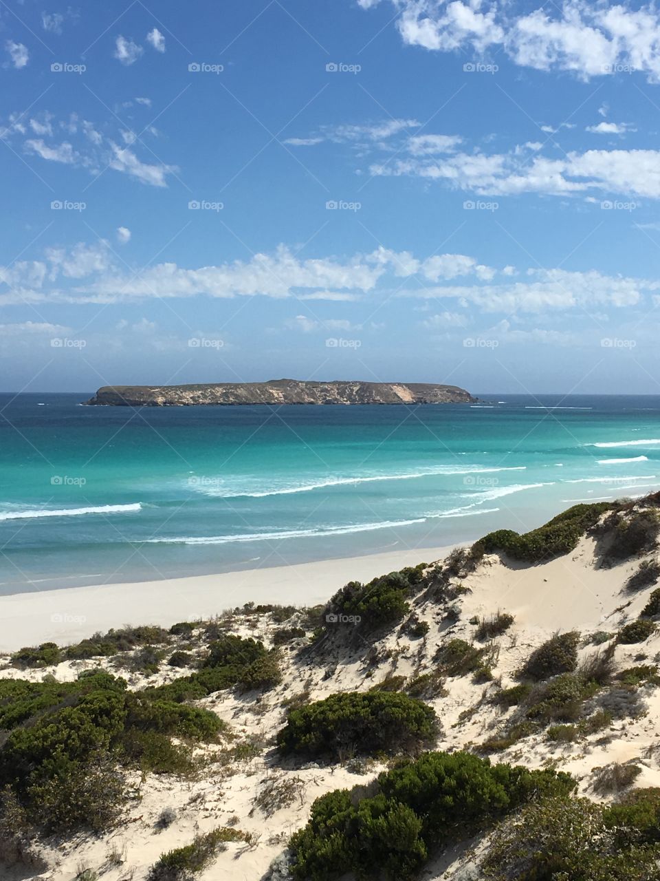 Remote awesome pristine tropical turquoise beach and white sand south Australia 