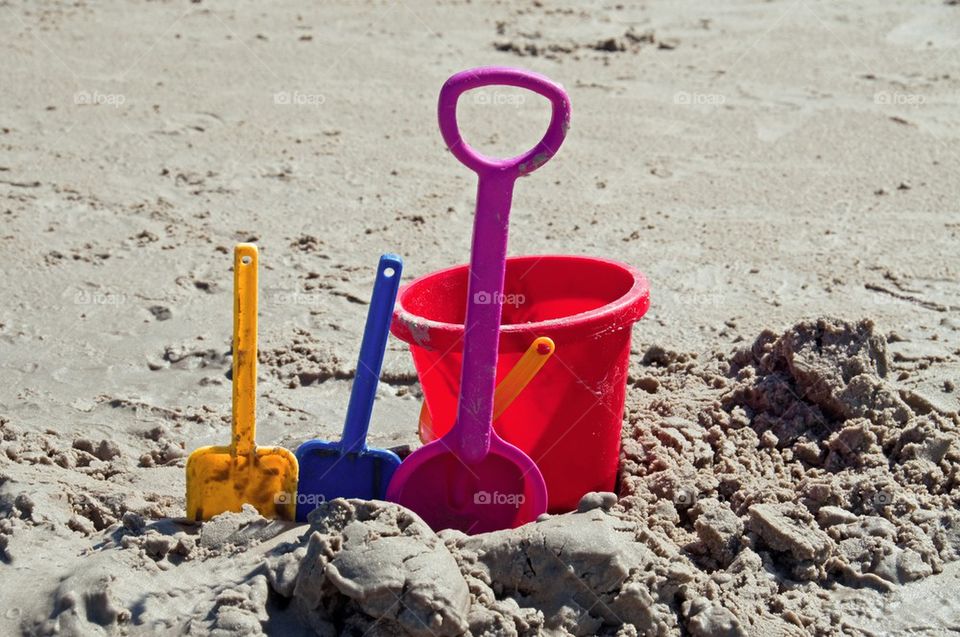 Toys on beach