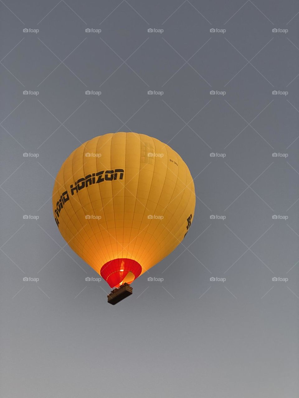 Yellow hot air balloon 