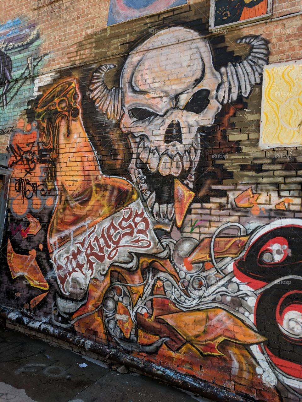 Art Alley in Rapid City, South Dakota. Street Art in the famous alley.