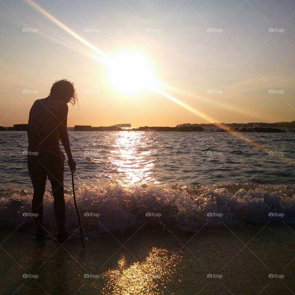 Litle waves in sunset...