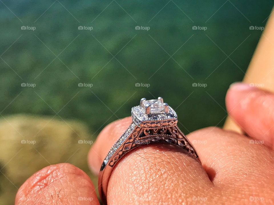 The soon to be brides engagement ring. 