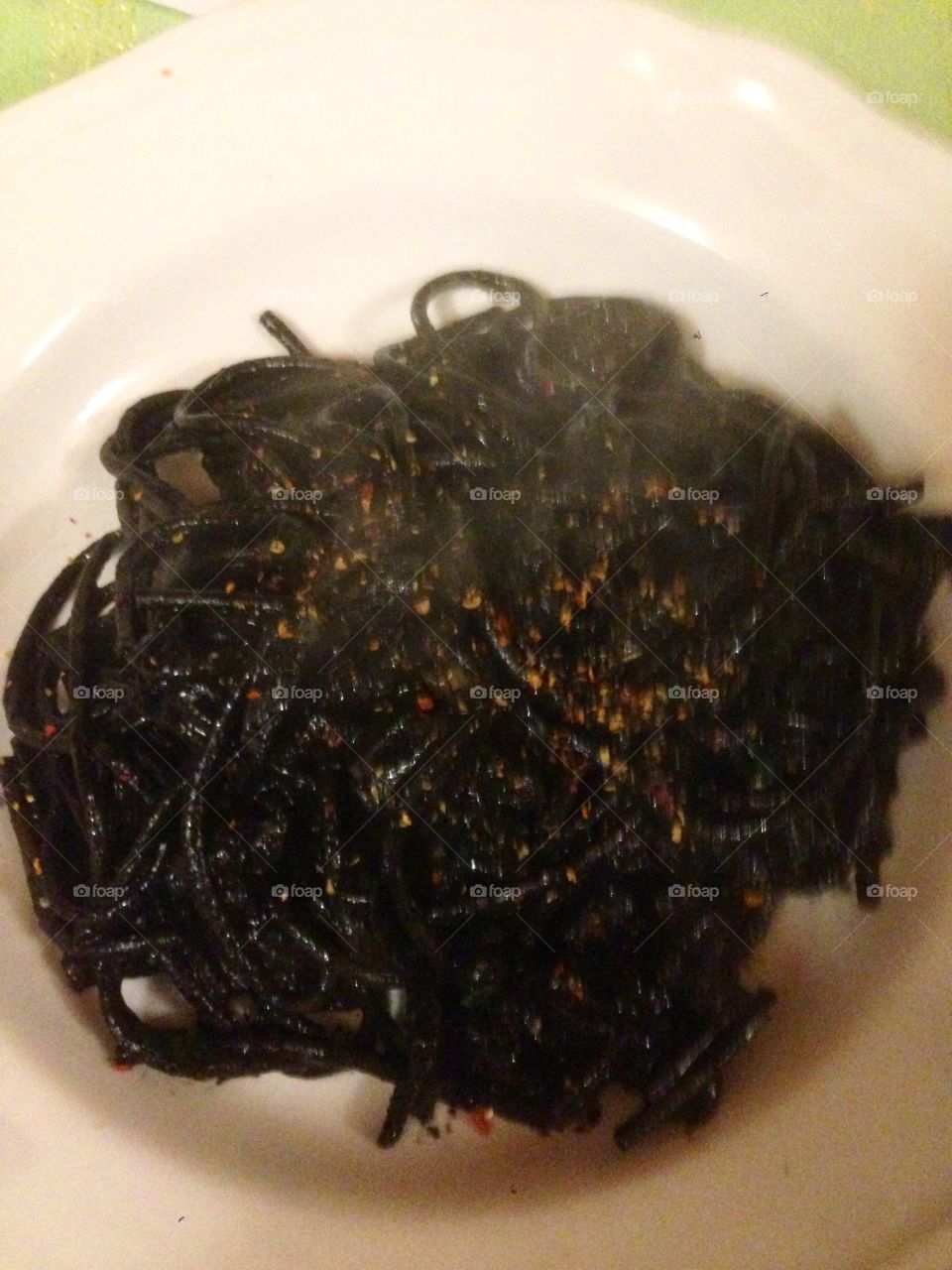 Spaghetti with squid ink