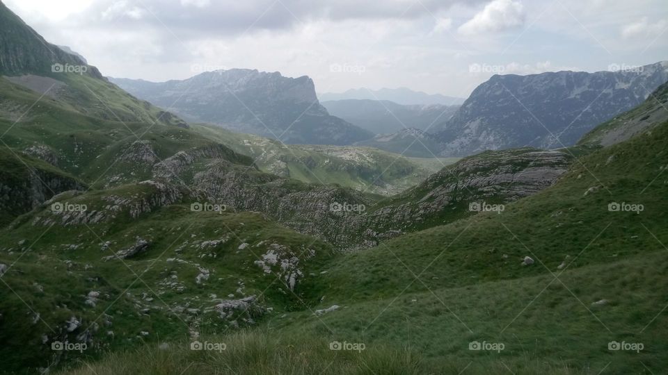 Mountain landscape rocky valley