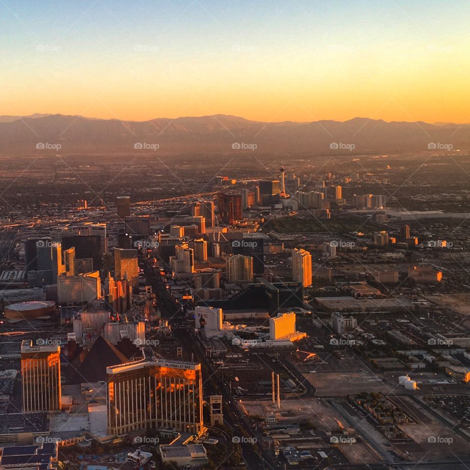 Sunrise over Las Vegas Strip 