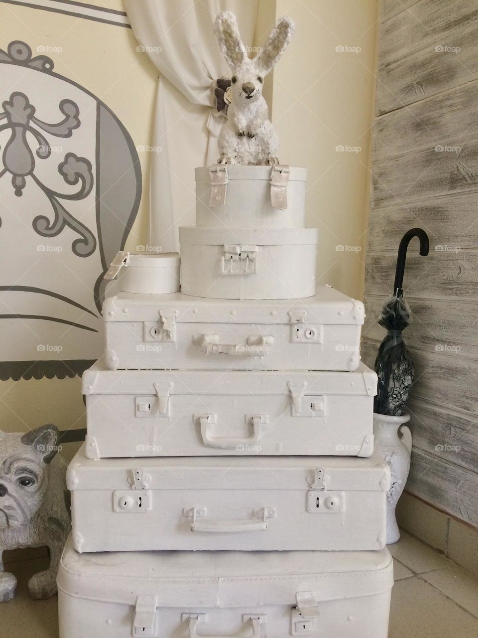 suitcases white background multi