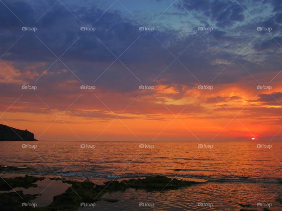 Sunset view of sea