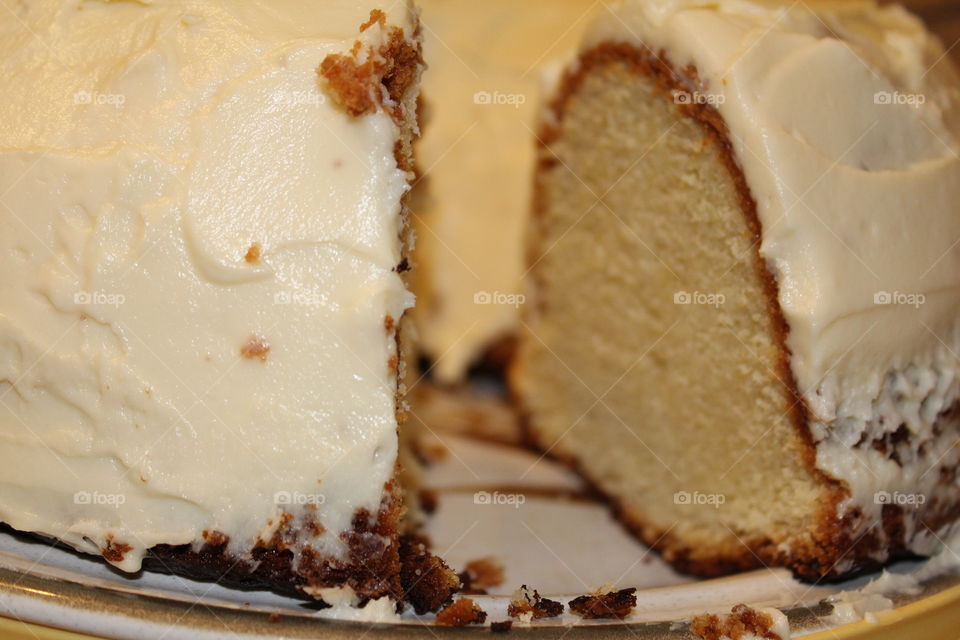 Christmas Day pound cake with cream cheese frosting