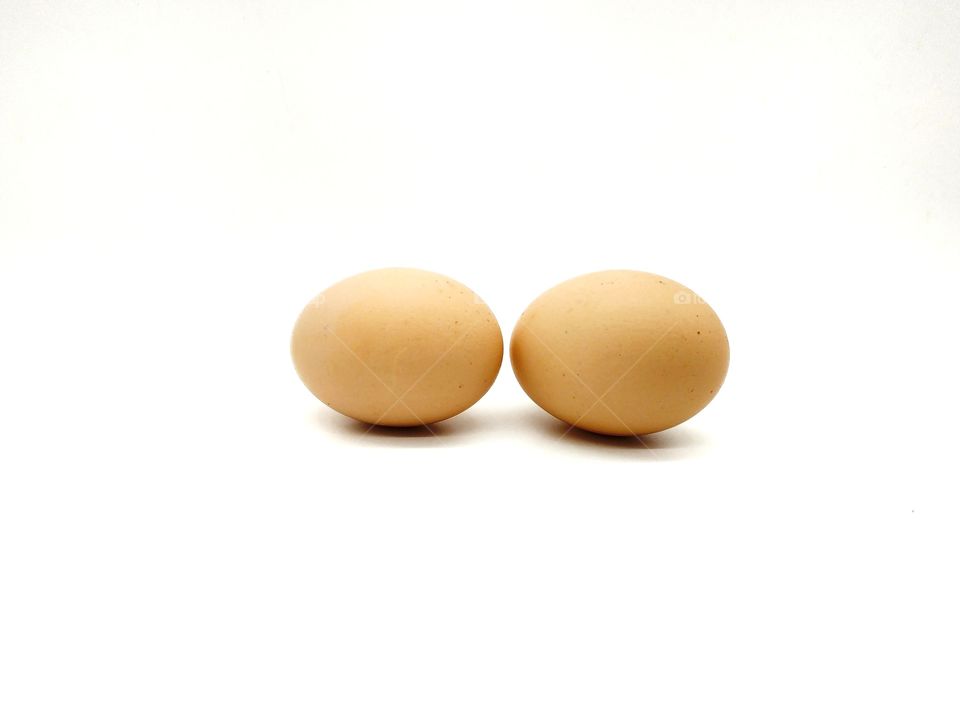 Two chicken eggs