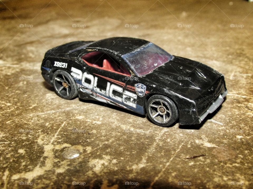 old toy police car