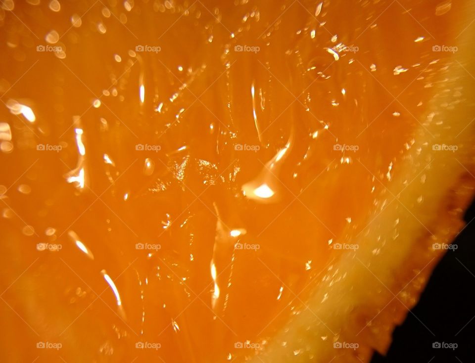 Orange slice close up