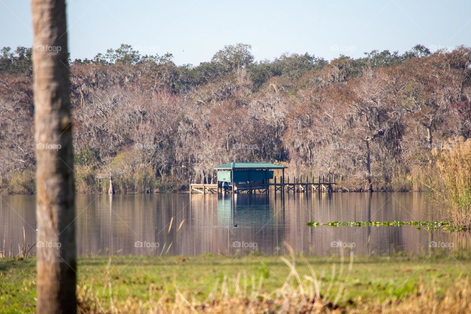 Boathouse on the lake